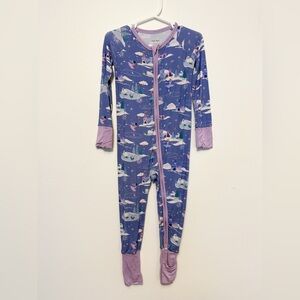 Ice Princess Kids One Piece Pajama in Blue and Purple